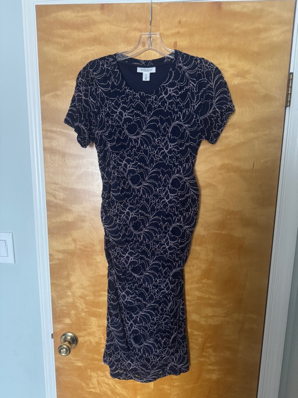 Dark Blue Motherhood Maternity Lace Dress - size S